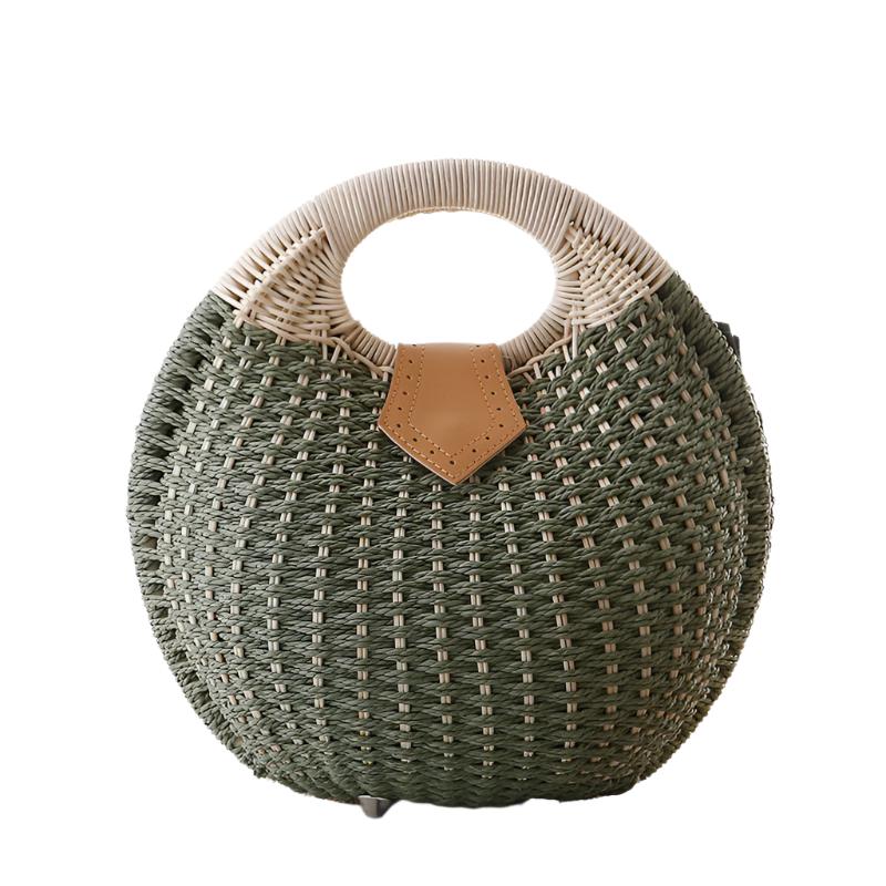 Spherical Seashell Rattan Handbag