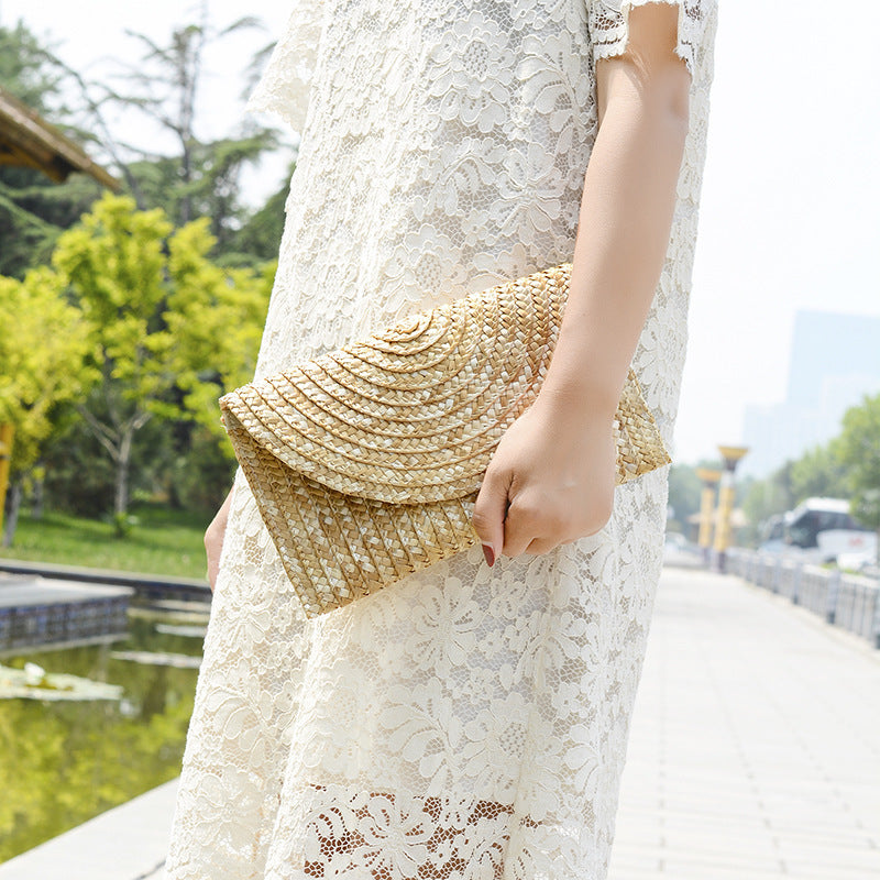 Handwoven Straw Clutch