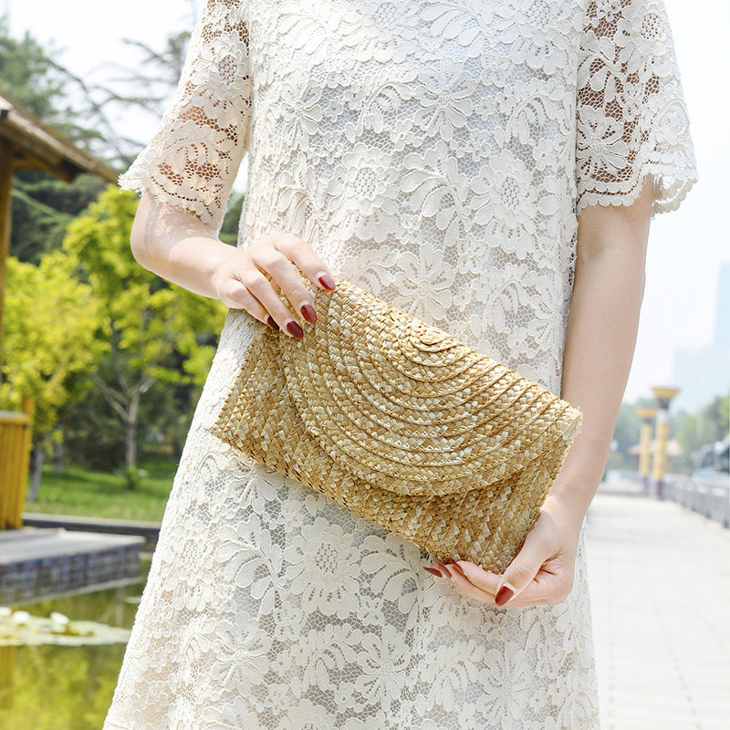 Handwoven Straw Clutch