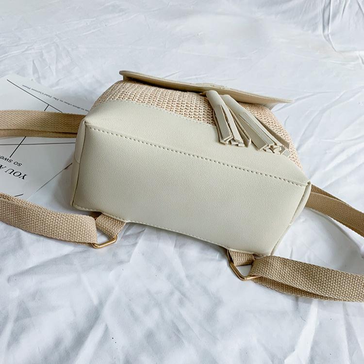 Fashionable Straw Woven Backpack