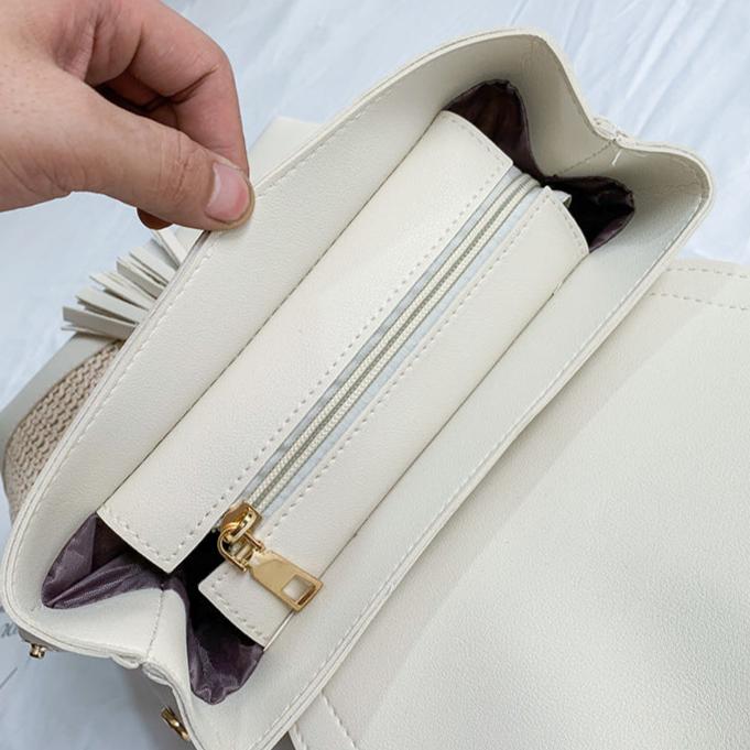 Fashionable Straw Woven Backpack