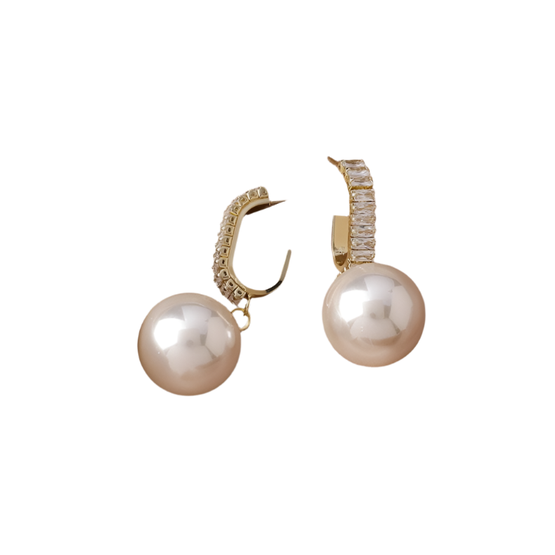 Vintage Metal Pearl Earrings