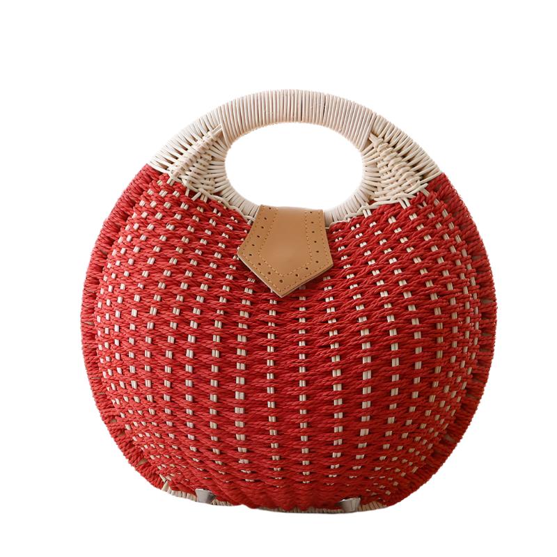 Spherical Seashell Rattan Handbag