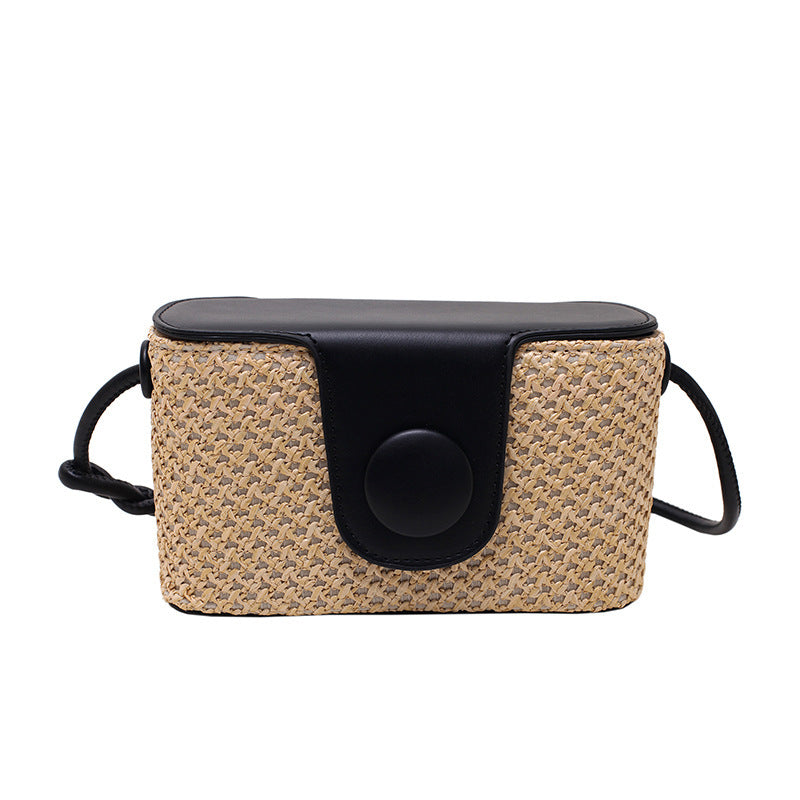 Western Style Straw Bucket Bag