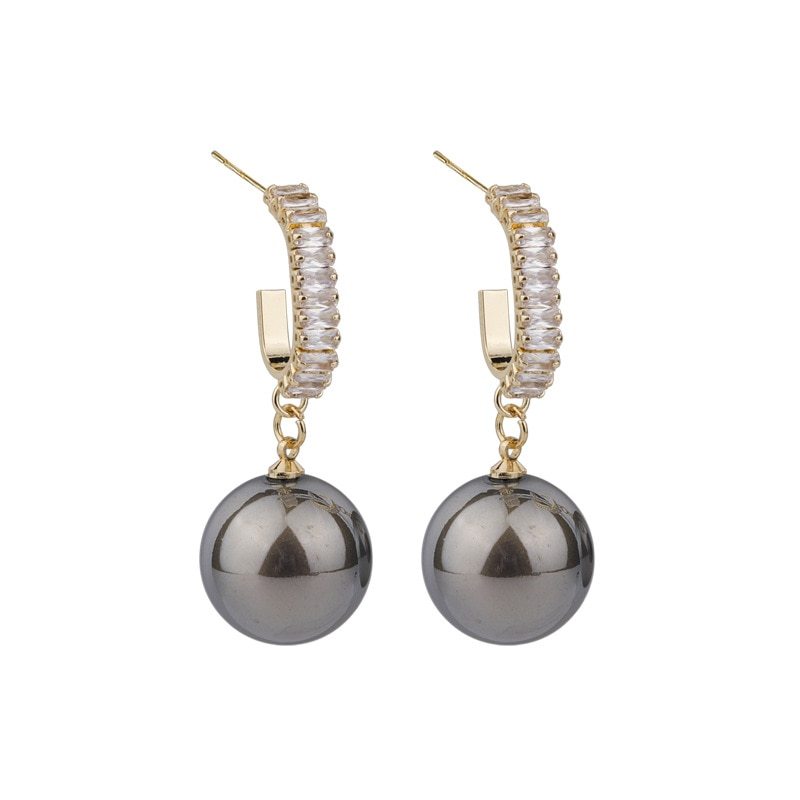 Vintage Metal Pearl Earrings