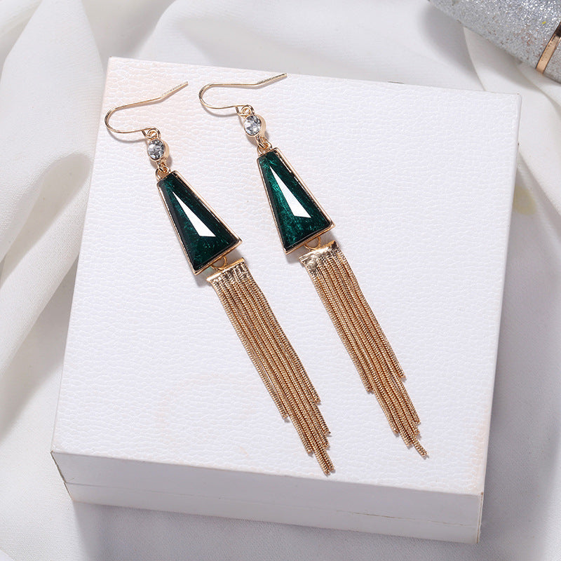 Geometric Vintage Tassel Earrings