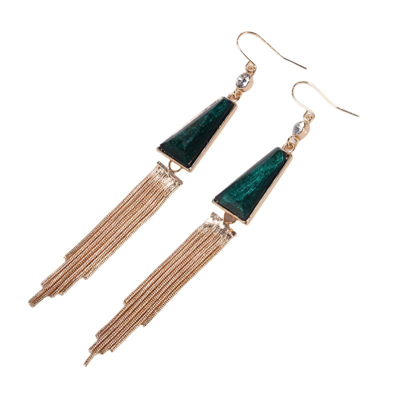 Geometric Vintage Tassel Earrings