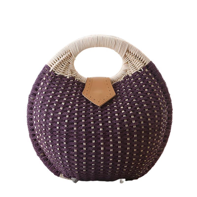 Spherical Seashell Rattan Handbag