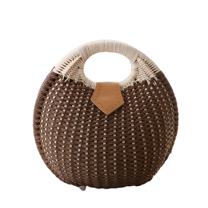 Spherical Seashell Rattan Handbag