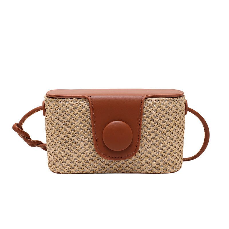 Western Style Straw Bucket Bag