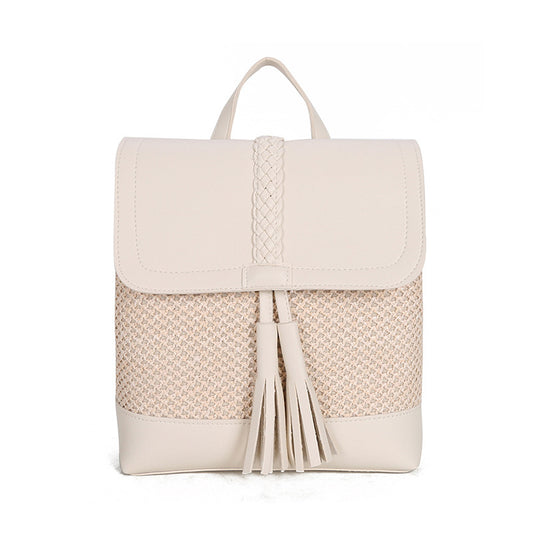 Fashionable Straw Woven Backpack