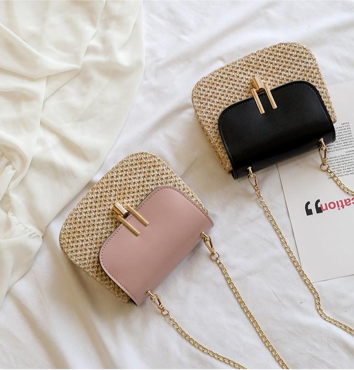 Fashionable Metropolitan Straw Cross Body Bag