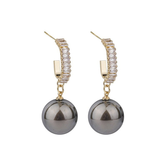 Vintage Metal Pearl Earrings