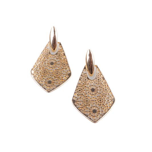 Moroccan Alloy Geometric Hollow Flower Earrings