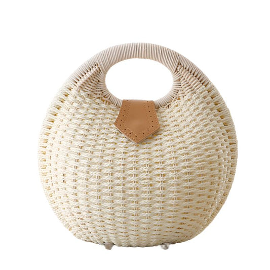 Spherical Seashell Rattan Handbag