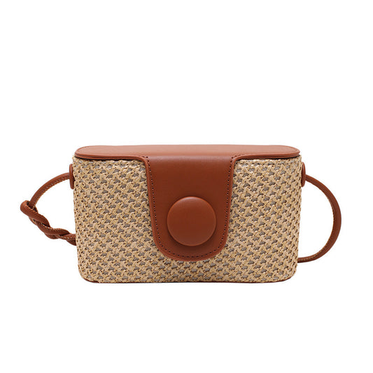 Western Style Straw Bucket Bag